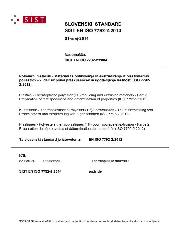 EN ISO 7792-2:2014