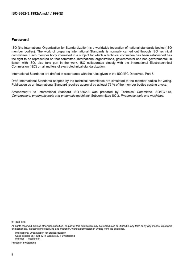 ISO 8662-3:1992/Amd 1:1999 ISO 8662-3:1992/Amd 1:1999 - Hand-held portable power tools — Measurement of vibrations at the handle — Part 3: Rock drills and rotary hammers — Amendment 1
Released:10/14/1999 - Page 2 preview