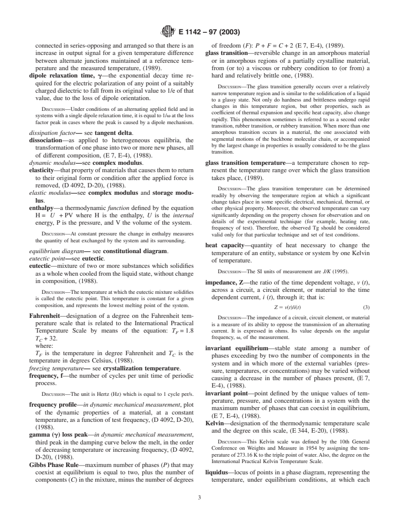 ASTM E1142-97(2003) - Standard Terminology Relating to Thermophysical Properties