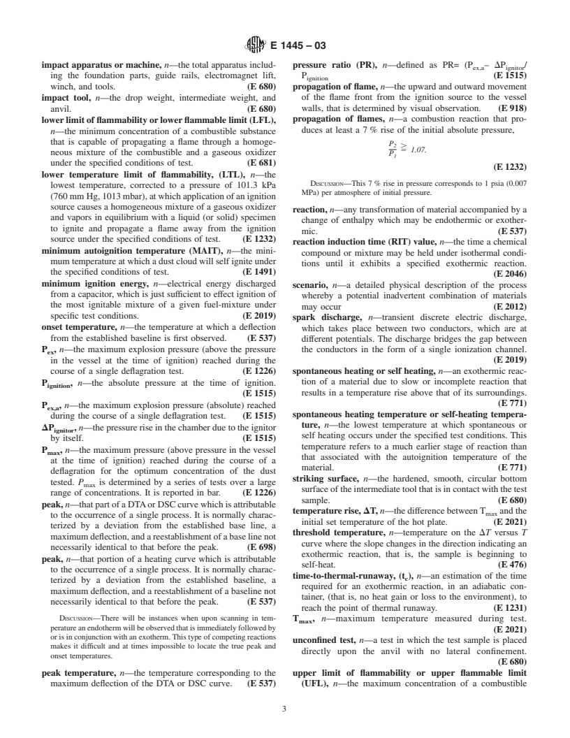 ASTM E1445-03 - Standard Terminology Relating to Hazardous Potential of Chemicals