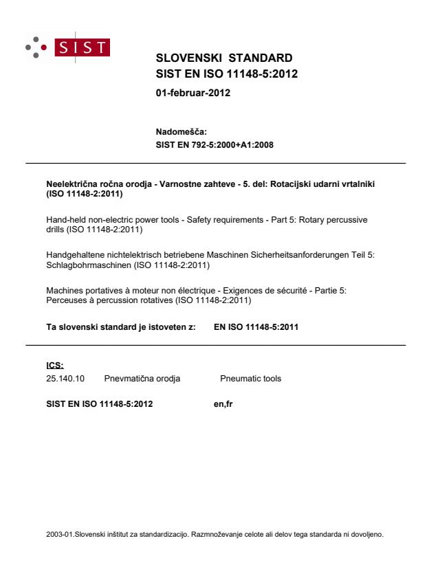 EN ISO 11148-5:2012 - BARVE