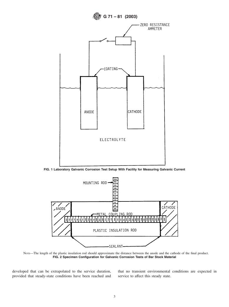 ASTM G71-81(2003) - Standard Guide for Conducting and Evaluating Galvanic Corrosion Tests in Electrolytes