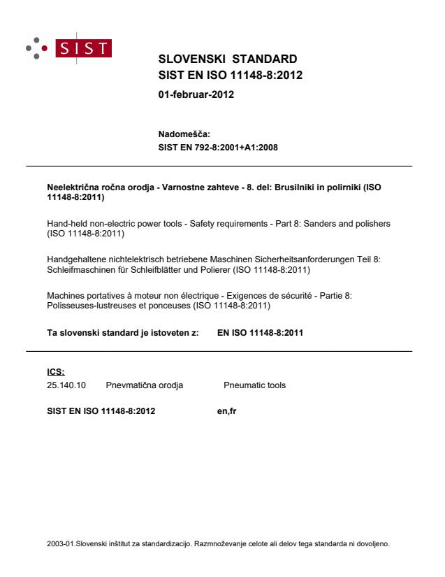 EN ISO 11148-8:2012 - BARVE