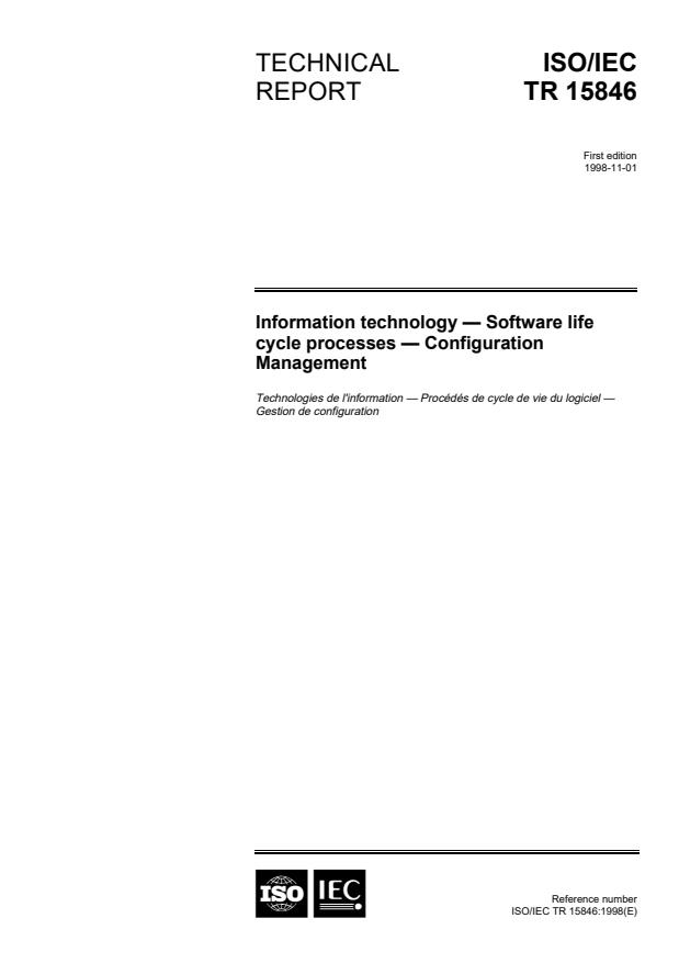 ISO/IEC TR 15846:1998 ISO/IEC TR 15846:1998 - Information technology -- Software life cycle processes -- Configuration Management - Page 1 preview
