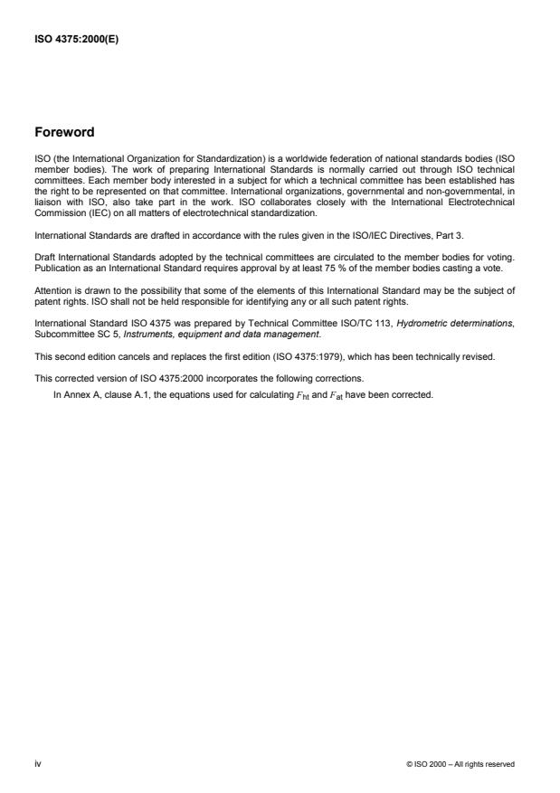 ISO 4375:2000 ISO 4375:2000 - Hydrometric determinations -- Cableway systems for stream gauging - Page 4 preview