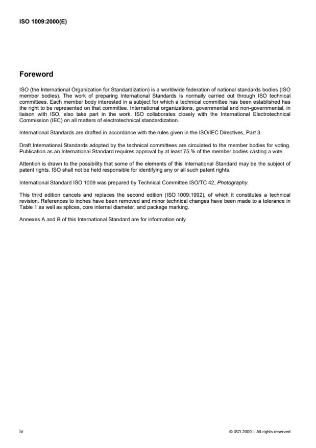 ISO 1009:2000 ISO 1009:2000 - Photography -- Paper dimensions -- Rolls for printers - Page 4 preview