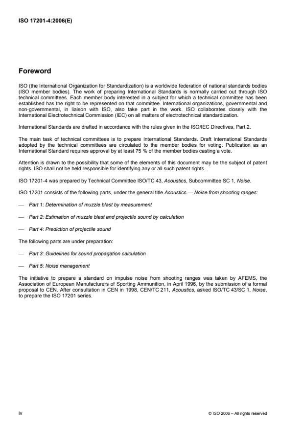 ISO 17201-4:2006 ISO 17201-4:2006 - Acoustics -- Noise from shooting ranges - Page 4 preview