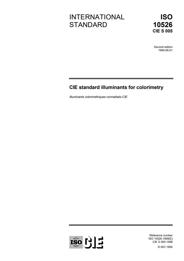 ISO/CIE 10526:1999 - CIE standard illuminants for colorimetry