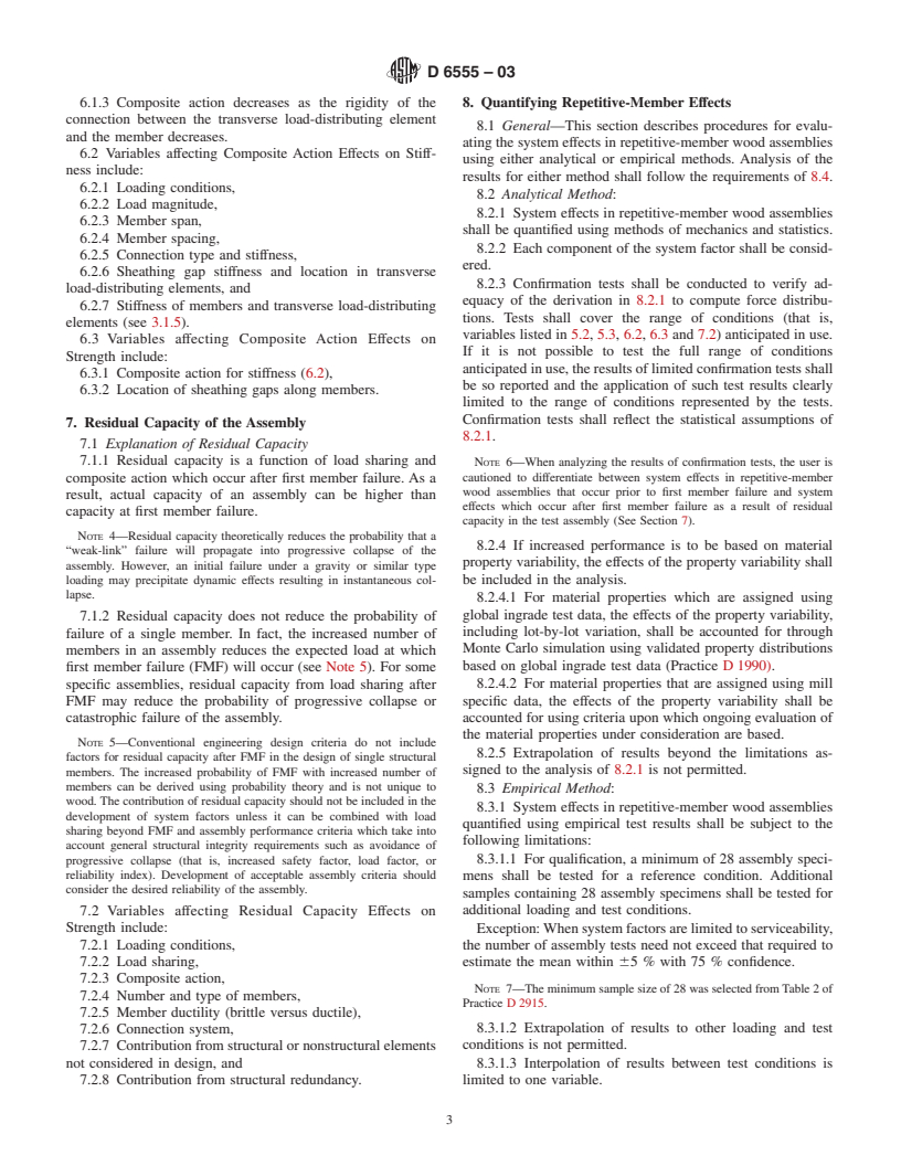 ASTM D6555-03 - Guide for Evaluating System Effects in Repetitive-Member Wood Assemblies