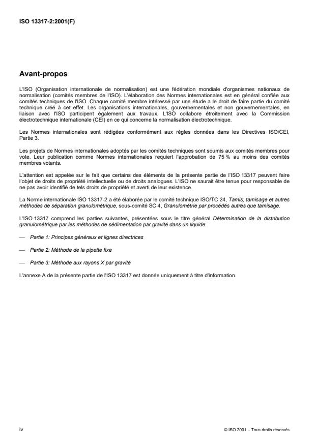 ISO 13317-2:2001 ISO 13317-2:2001 - Détermination de la distribution granulométrique par les méthodes de sédimentation par gravité dans un liquide - Page 4 preview