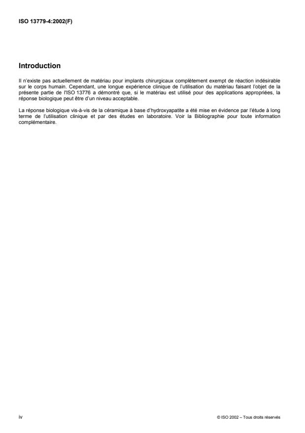 ISO 13779-4:2002 ISO 13779-4:2002 - Implants chirurgicaux -- Hydroxyapatite - Page 4 preview