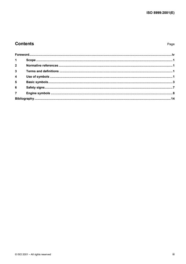 ISO 8999:2001 ISO 8999:2001 - Reciprocating internal combustion engines -- Graphical symbols - Page 3 preview
