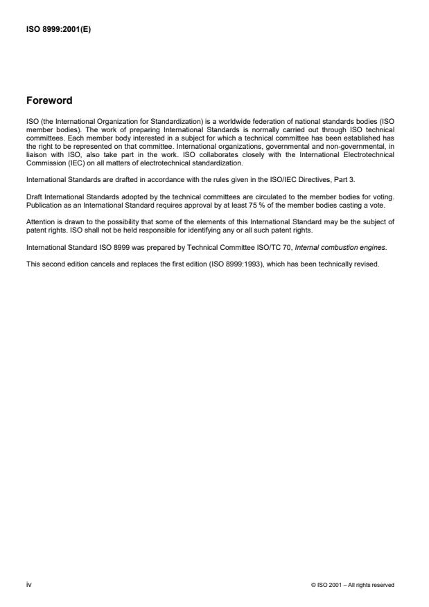 ISO 8999:2001 ISO 8999:2001 - Reciprocating internal combustion engines -- Graphical symbols - Page 4 preview
