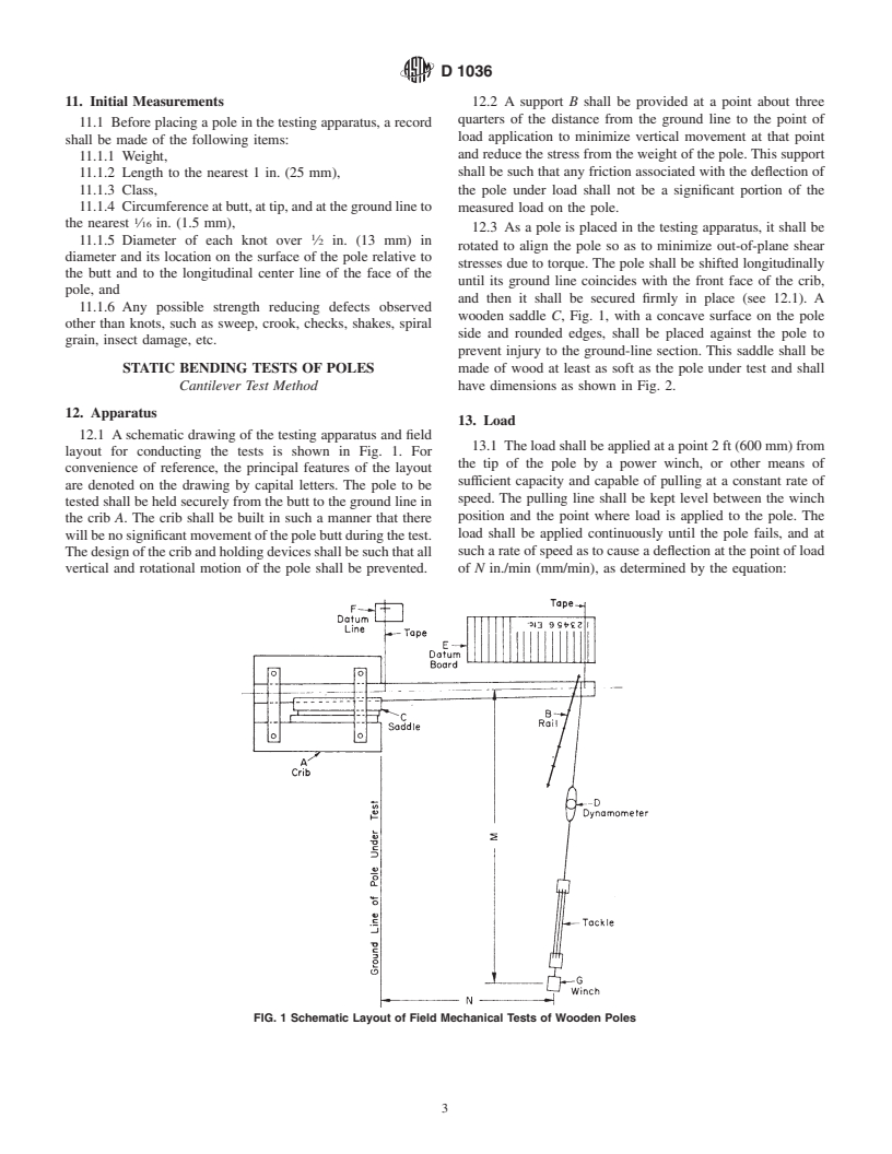 ASTM D1036-99 - Standard Test Methods of Static Tests of Wood Poles