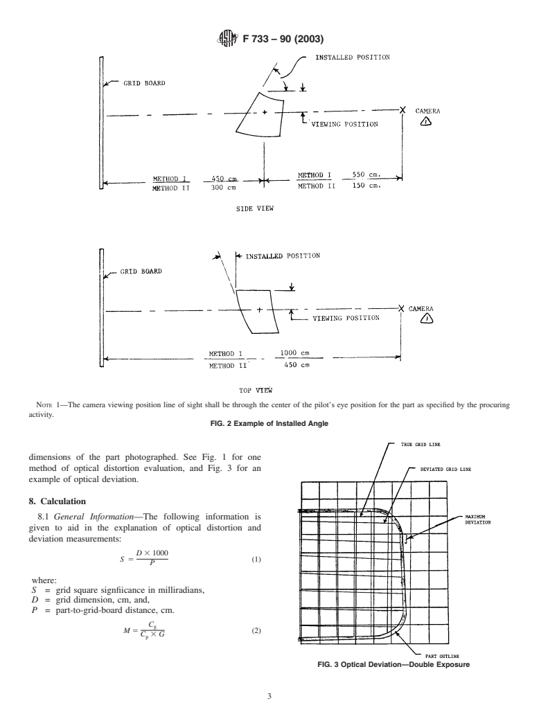 ASTM F733-90(2003) - Standard Practice for Optical Distortion and Deviation of Transparent Parts Using the Double-Exposure Method