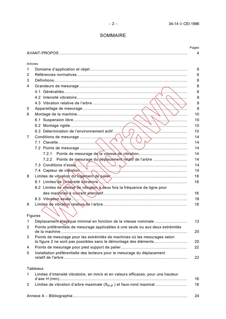 IEC 60034-14:1996 IEC 60034-14:1996 - Rotating electrical machines - Part 14: Mechanical vibration of certain machines with shaft heights 56 mm and higher - Measurement, evaluation and limits of vibration
Released:11/14/1996 - Page 4 preview