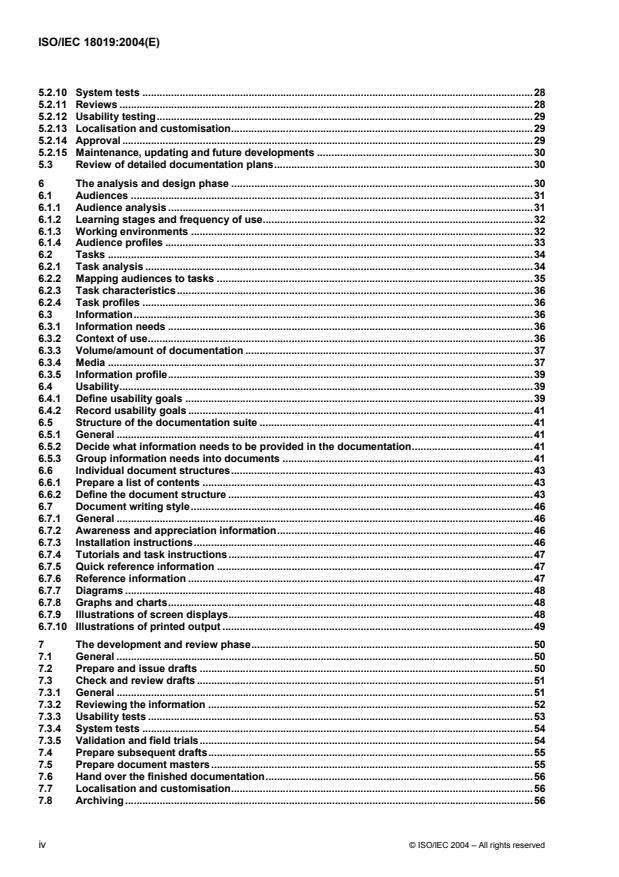 ISO/IEC 18019:2004 ISO/IEC 18019:2004 - Software and system engineering -- Guidelines for the design and preparation of user documentation for application software - Page 4 preview