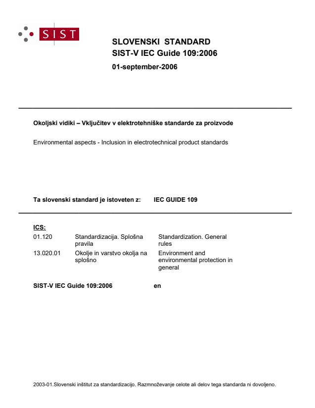 V IEC Guide 109:2006