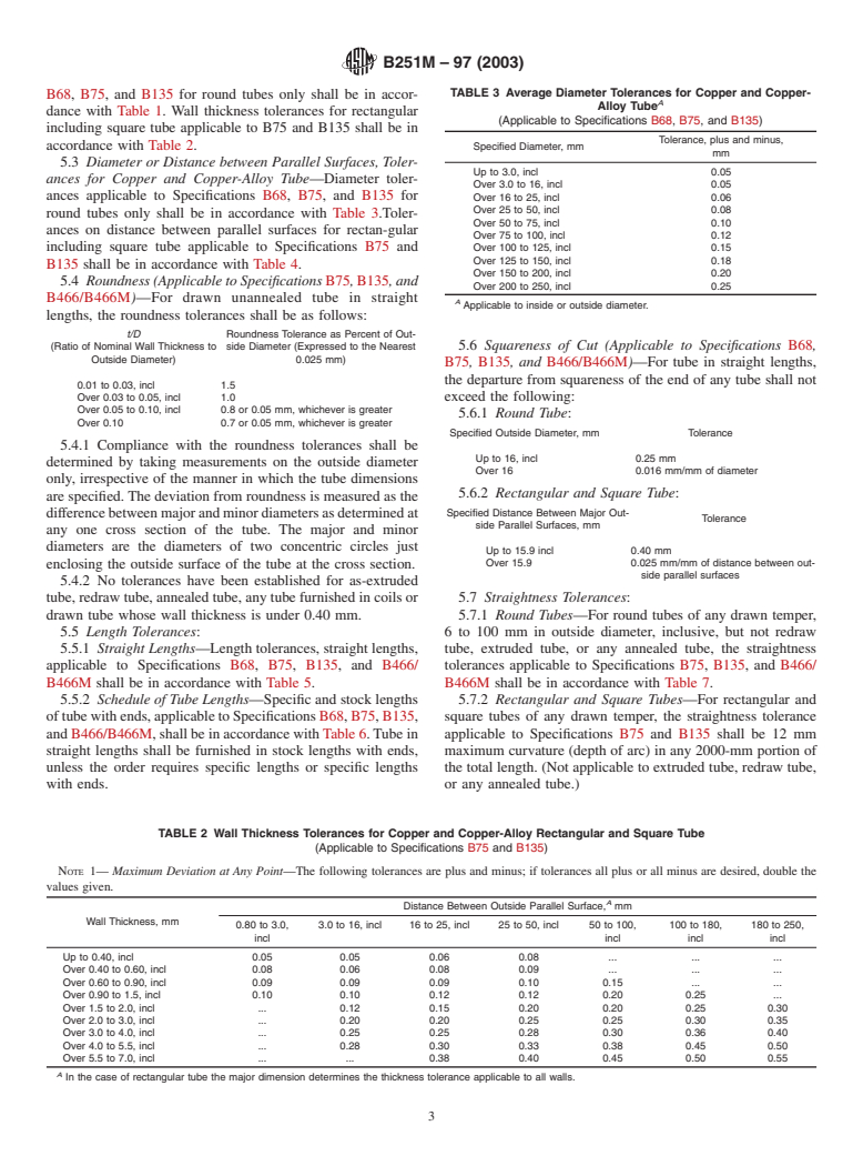 ASTM B251M-97(2003) - Standard Specification for General Requirements for Wrought Seamless Copper and Copper-Alloy Tube [Metric]