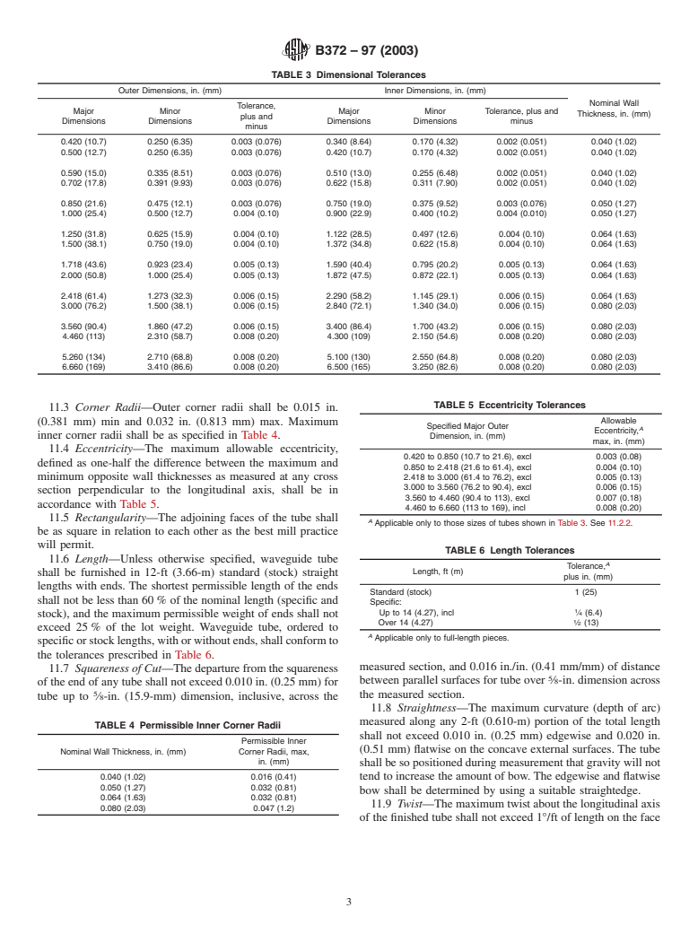 ASTM B372-97(2003) - Standard Specification for Seamless Copper and Copper-Alloy Rectangular Waveguide Tube