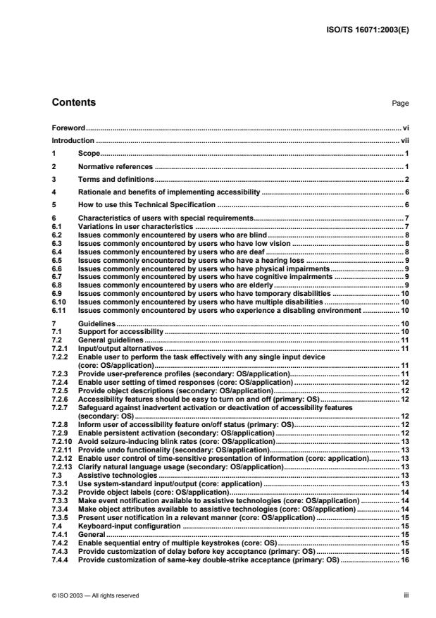 ISO/TS 16071:2003 - Ergonomics of human-system interaction -- Guidance on accessibility for human-computer interfaces