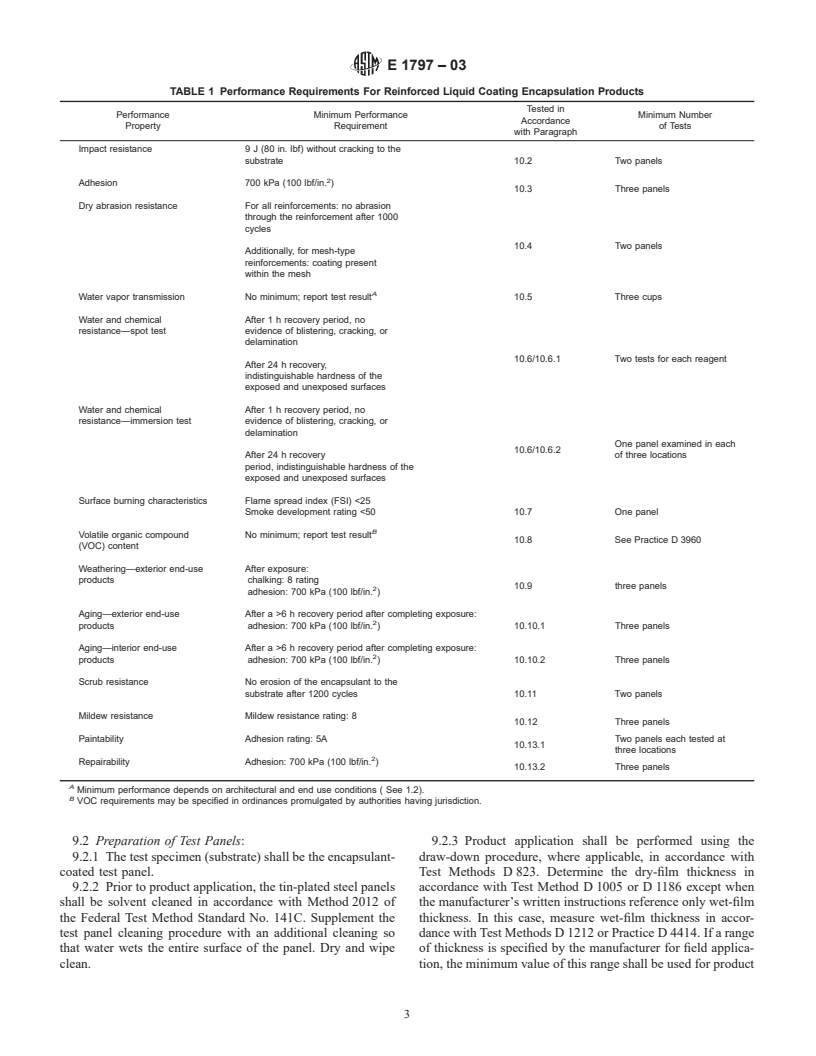 ASTM E1797-03 - Standard Specification for Reinforced Liquid Coating Encapsulation Products for Leaded Paint in Buildings