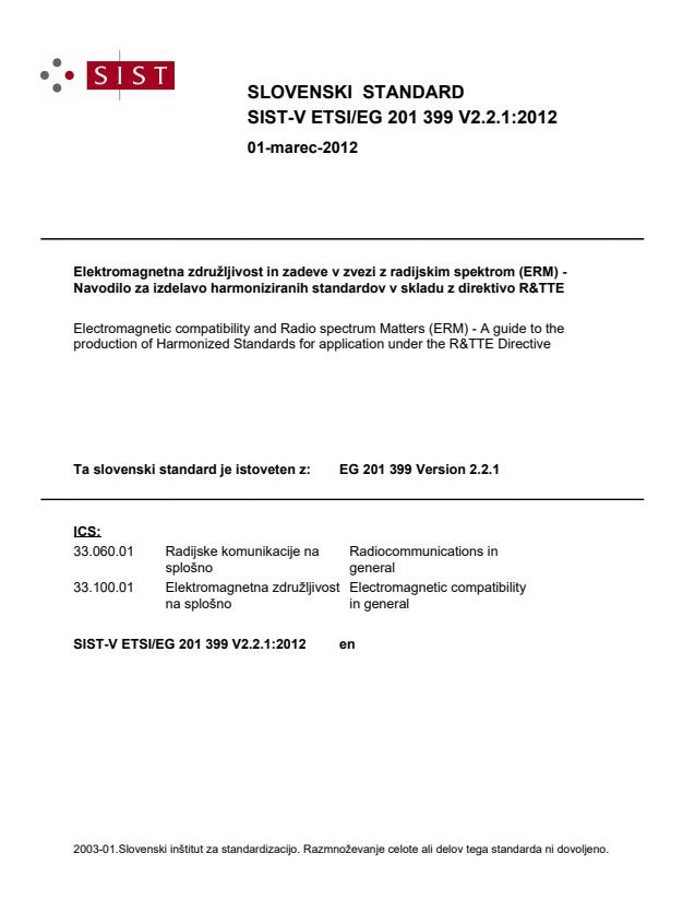 V ETSI/EG 201 399 V2.2.1:2012