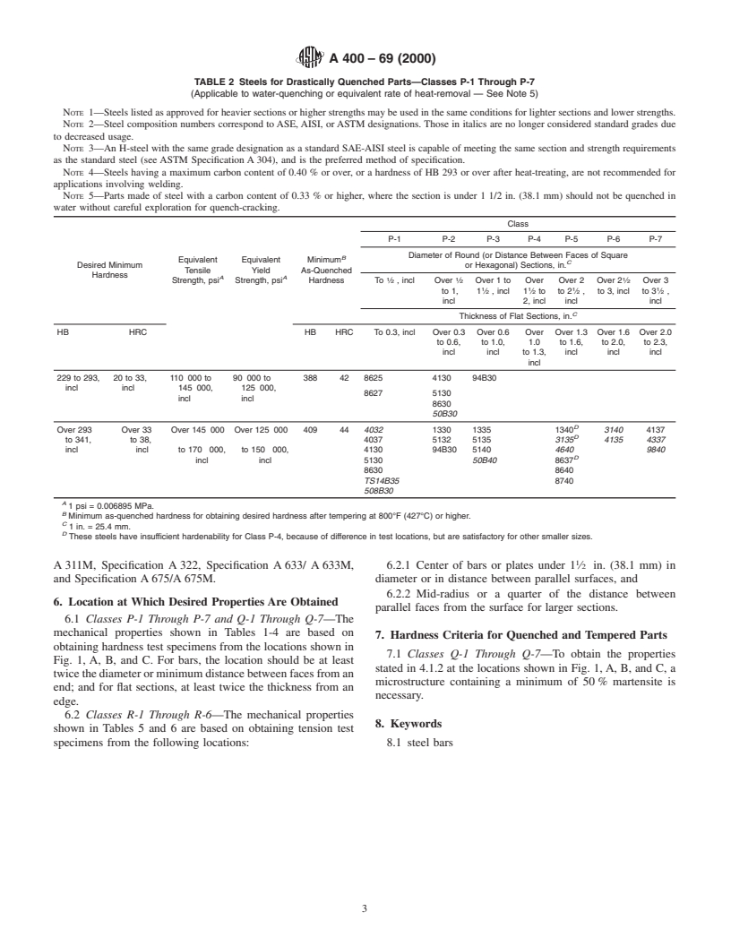 ASTM A400-69(2000) - Standard Practice for Steel Bars, Selection Guide, Composition, and Mechanical Properties