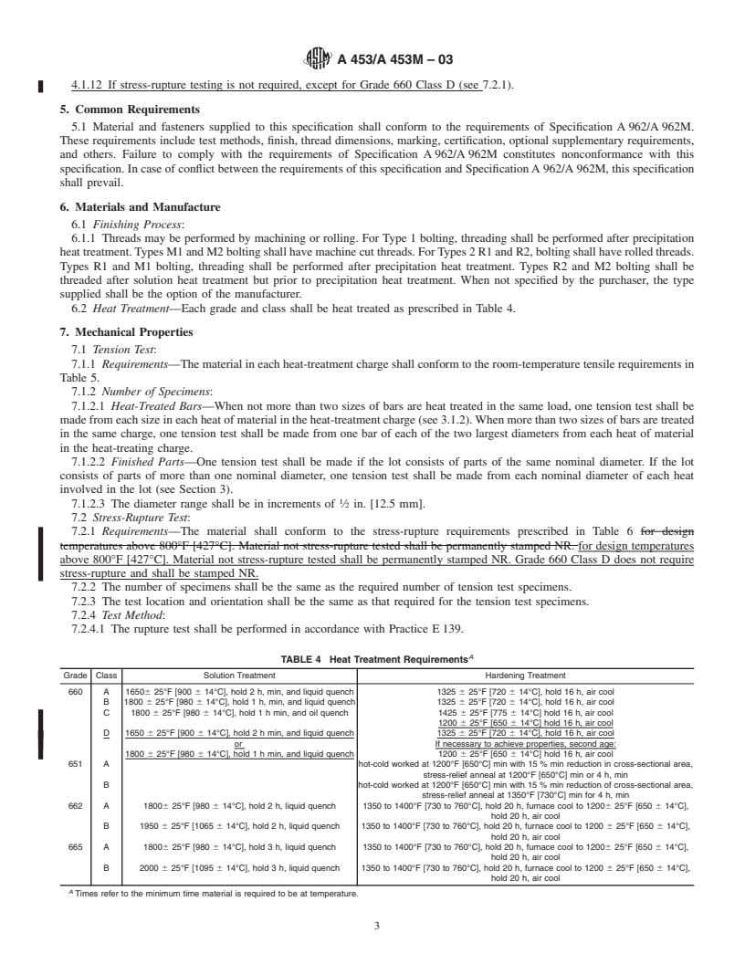 REDLINE ASTM A453/A453M-03 - Standard Specification for High-Temperature Bolting Materials, with Expansion Coefficients Comparable to Austenitic Stainless Steels