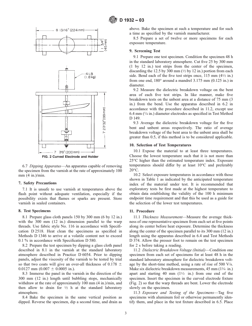 ASTM D1932-03 - Standard Test Method for Thermal Endurance of Flexible Electrical Insulating Varnishes