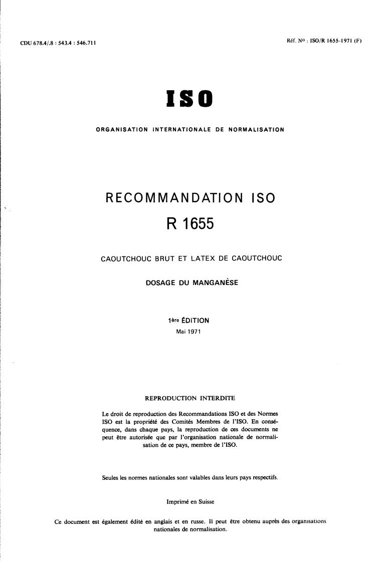 ISO/R 1655:1971 - Title missing - Legacy paper document
Released:1/1/1971