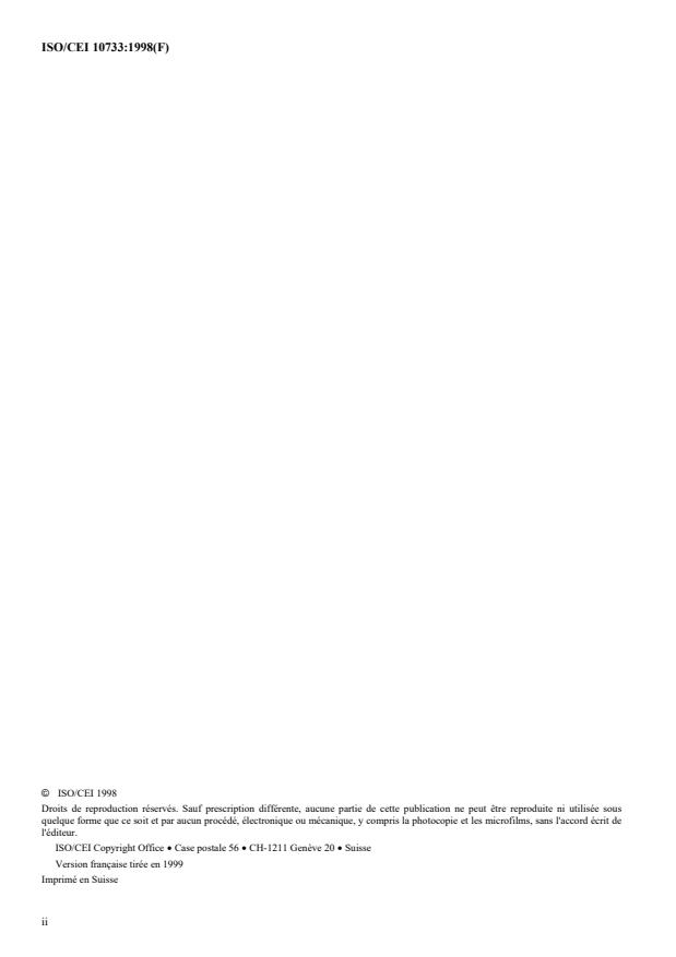 ISO/IEC 10733:1998 ISO/IEC 10733:1998 - Technologies de l'information -- Éléments d'information de gestion associés a la couche réseau de l'OSI - Page 2 preview