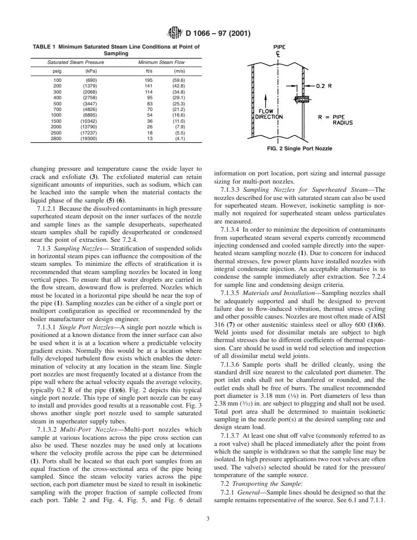 ASTM D1066-97(2001) - Standard Practice for Sampling Steam