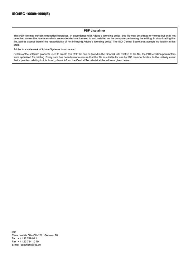 ISO/IEC 16509:1999 ISO/IEC 16509:1999 - Information technology -- Year 2000 terminology - Page 2 preview