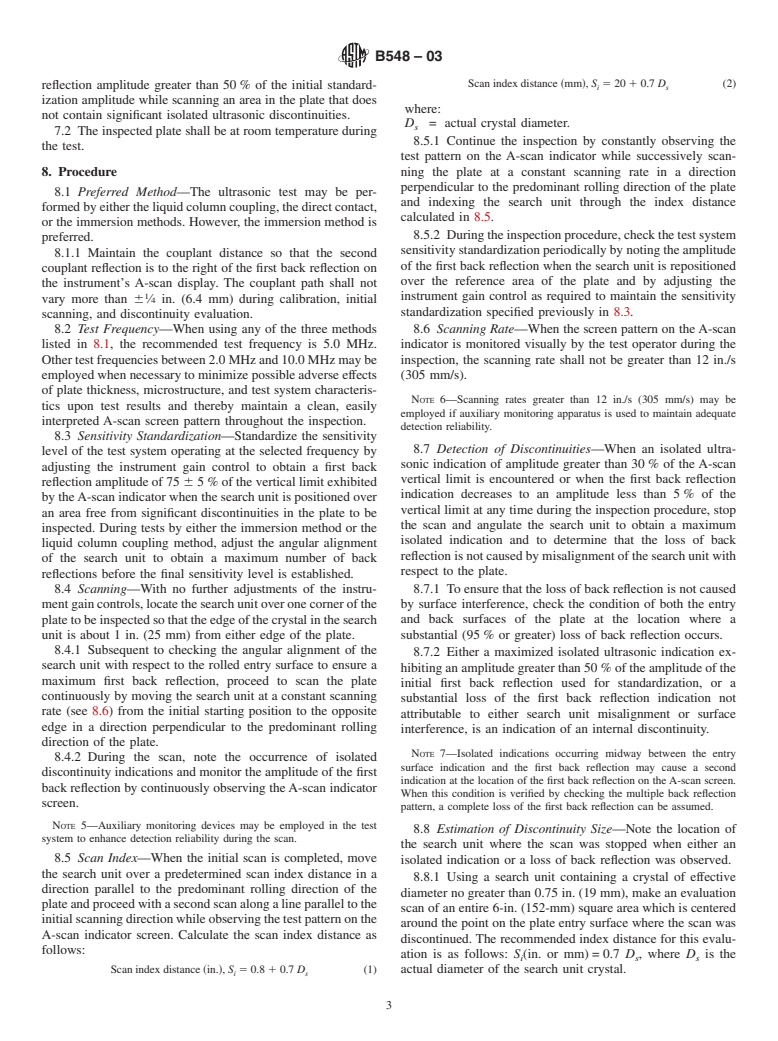 ASTM B548-03 - Standard Test Method for Ultrasonic Inspection of Aluminum-Alloy Plate for Pressure Vessels