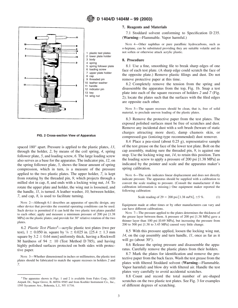 ASTM D1404/D1404M-99(2003) - Standard Test Method for Estimation of Deleterious Particles in Lubricating Grease