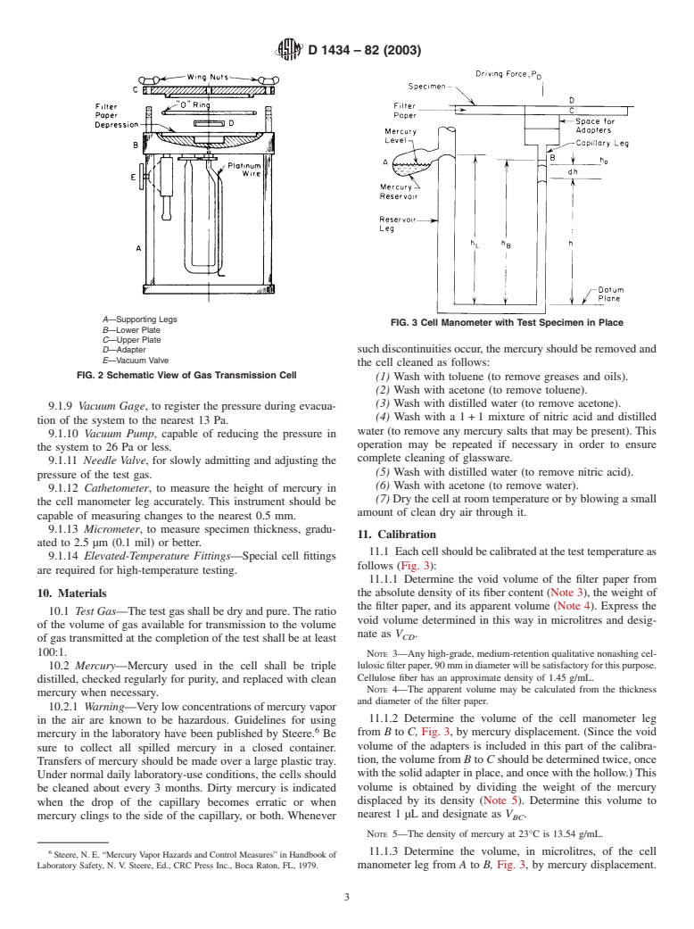 ASTM D1434-82(2003) - Standard Test Method for Determining Gas Permeability Characteristics of Plastic Film and Sheeting