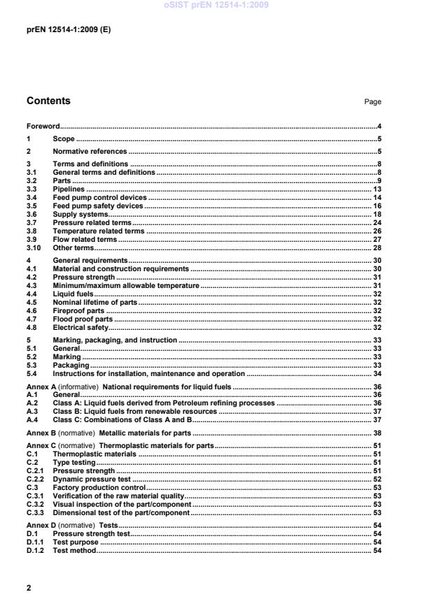 prEN 12514-1 prEN 12514-1:2009 - Page 4 preview