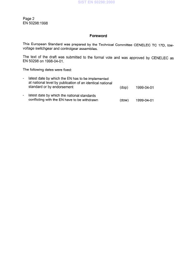 EN 50298:1998 EN 50298:2000 - Page 4 preview