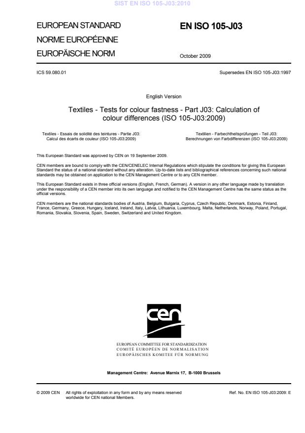 EN ISO 105-J03:2010
