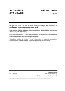 SIST EN 12953-5:2020 SIST EN 12953-5:2020 - Page 1 preview