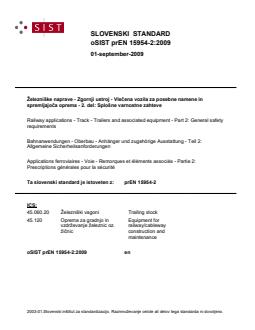 oSIST prEN 15954-2:2009 oSIST prEN 15954-2:2009 - Page 1 preview