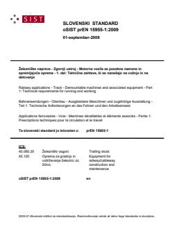 oSIST prEN 15955-1:2009 oSIST prEN 15955-1:2009 - Page 1 preview