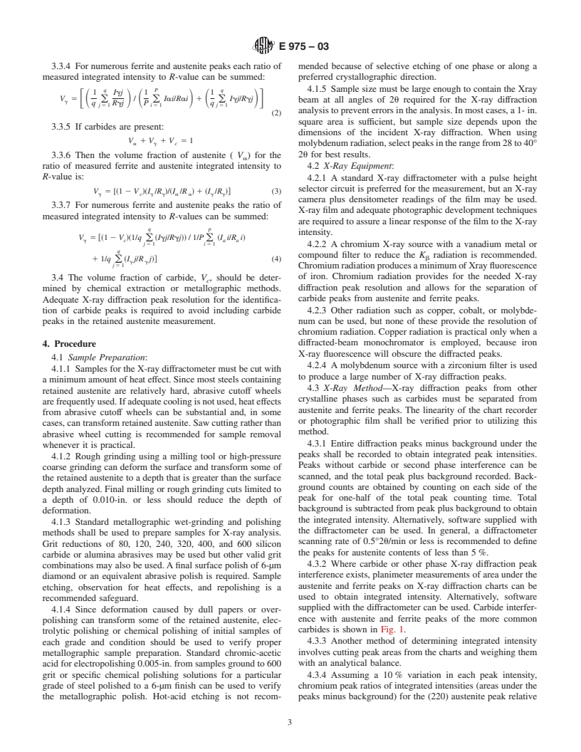 ASTM E975-03 - Standard Practice for X-Ray Determination of Retained Austenite in Steel with Near Random Crystallographic Orientation