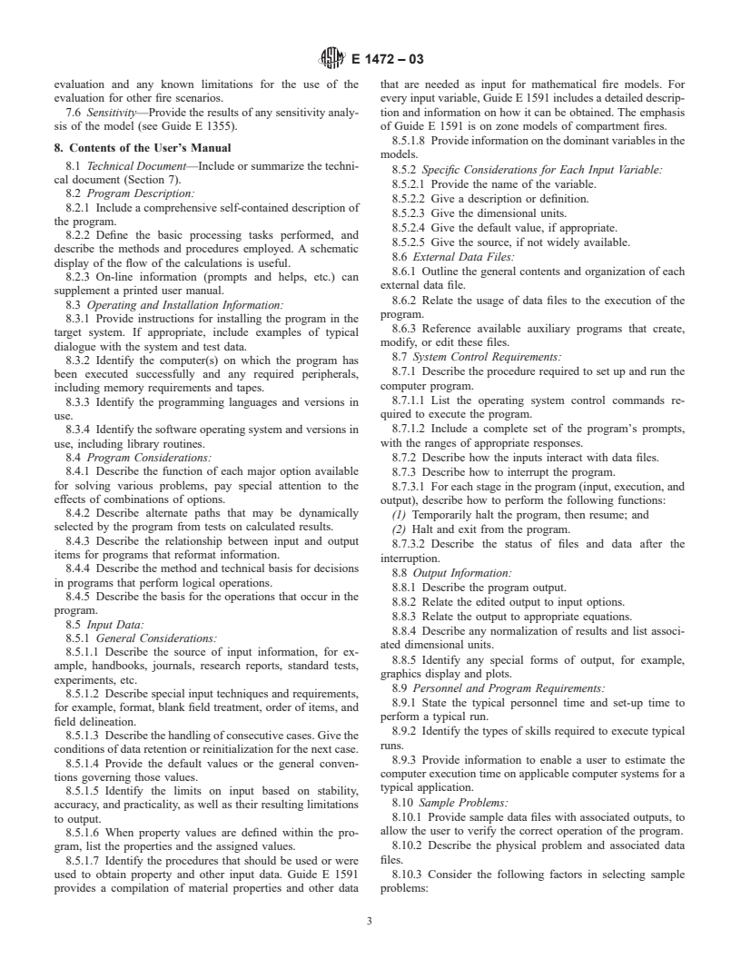 ASTM E1472-03 - Standard Guide for Documenting Computer Software for Fire Models