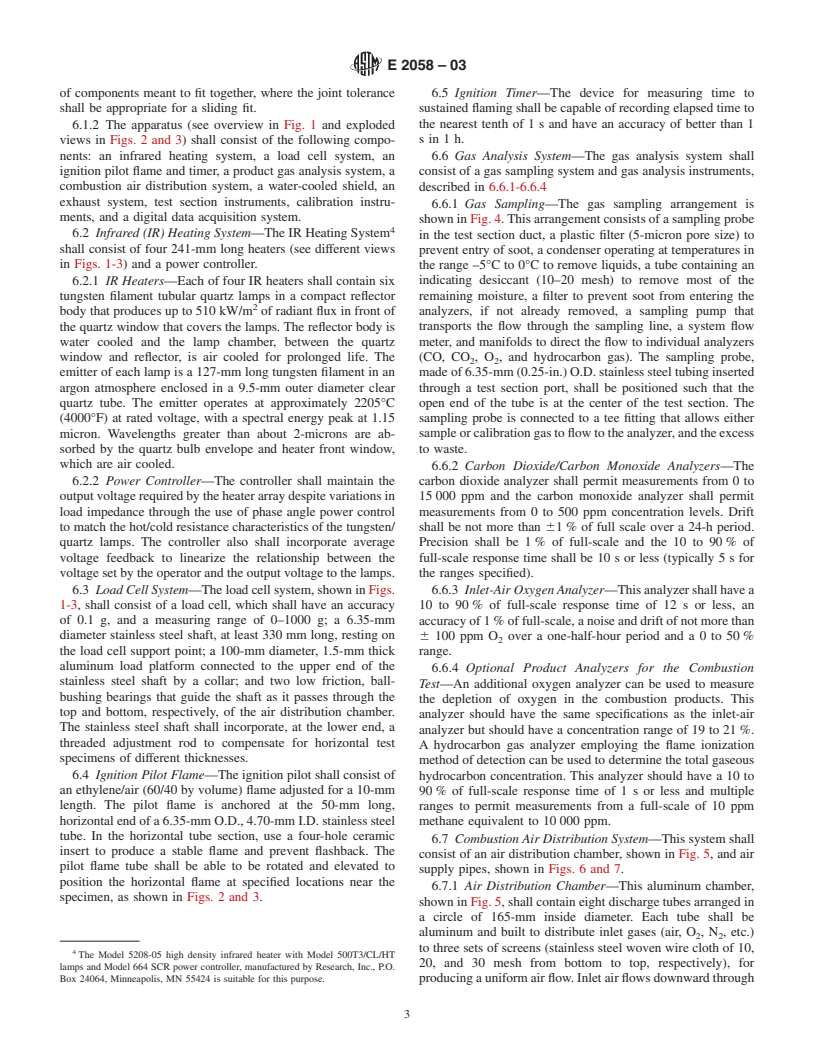 ASTM E2058-03 - Standard Test Methods for Measurement of Synthetic Polymer Material Flammability Using a Fire Propagation Apparatus (FPA)