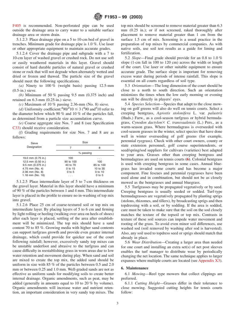 ASTM F1953-99(2003) - Standard Guide for Construction and Maintenance of Grass Tennis Courts