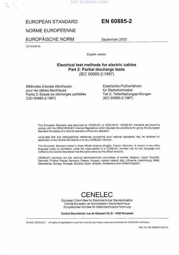 EN 60885-2:2003 EN 60885-2:2004 - Page 3 preview