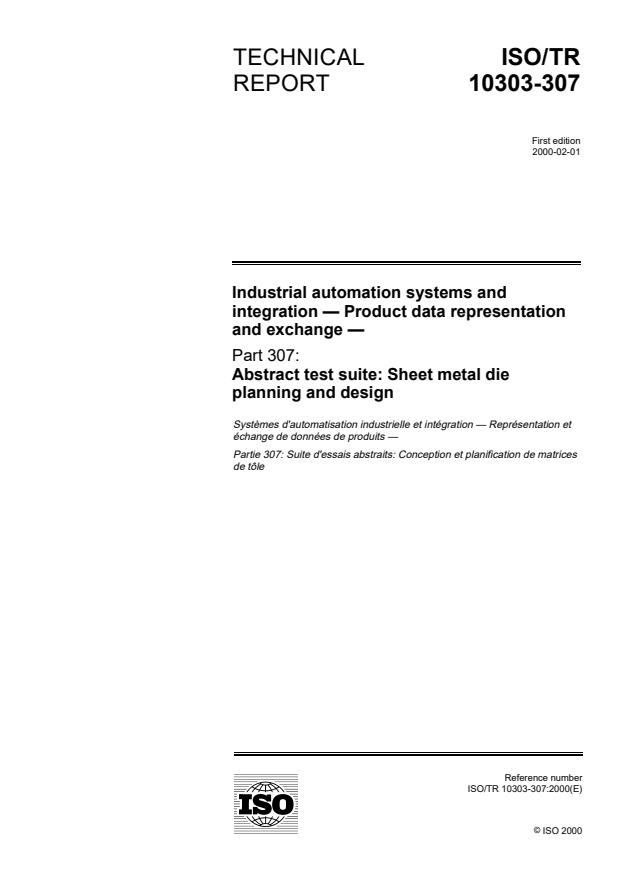 ISO/TR 10303-307:2000 - Industrial automation systems and integration -- Product data representation and exchange