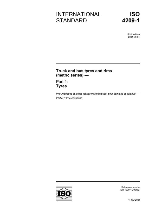 ISO 4209-1:2001 - Truck and bus tyres and rims (metric series)